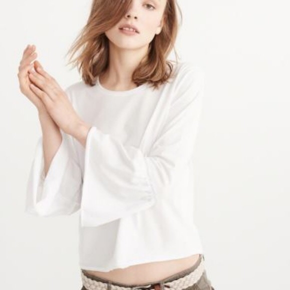 Abercrombie Bell Sleeve Top White - Picture 1 of 5